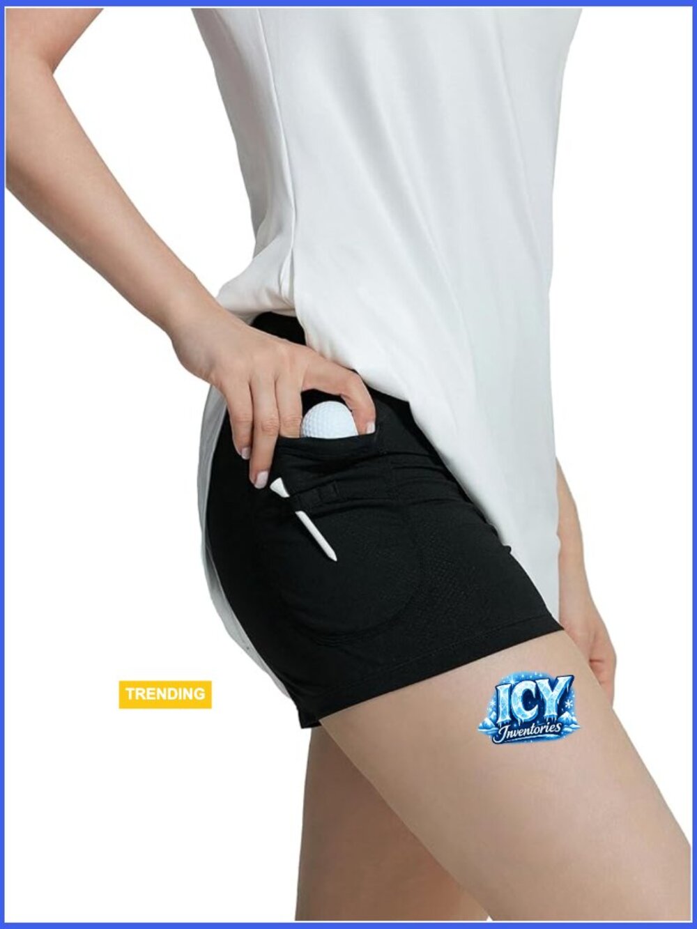 High Waist Slip Shorts for Women Under Dress with Side Pockets Golf Tennis
